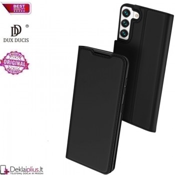 Dux Ducis dirbtinės odos viršelis - juodas (telefonui Samsung S22)